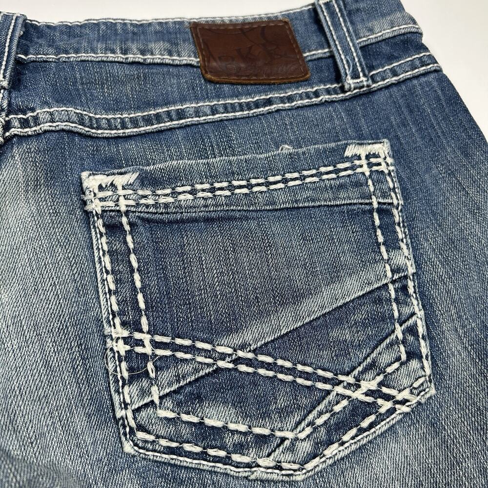 BKE Kate Jean Shorts Women’s 29 Stretch Thick Stitch Medium Wash Y2K Denim